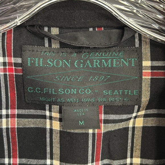 SOLD on EBay-Filson Shelter Cloth Woodland Jacket Black Plaid Lining Made in USA - Picture 2 of 11